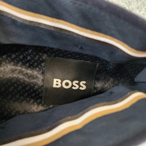 BOSS Pepe Cargo Wool Relaxed Fit Pants Mens 32R Dark Blue Zip Fly Button Closure